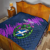 Custom Scotland Rugby Quilt 2024 Six Nations Go Scottish Thistle - Wonder Print Shop