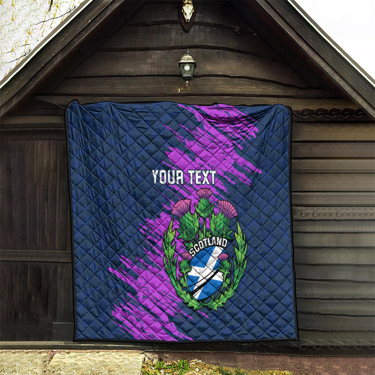 Custom Scotland Rugby Quilt 2024 Six Nations Go Scottish Thistle - Wonder Print Shop