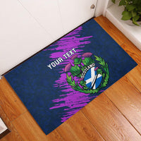 Custom Scotland Rugby Rubber Doormat 2024 Six Nations Go Scottish Thistle - Wonder Print Shop