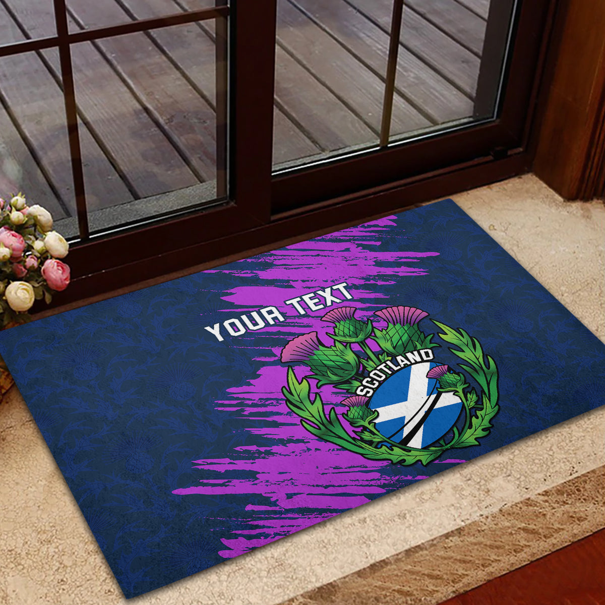 Custom Scotland Rugby Rubber Doormat 2024 Six Nations Go Scottish Thistle - Wonder Print Shop