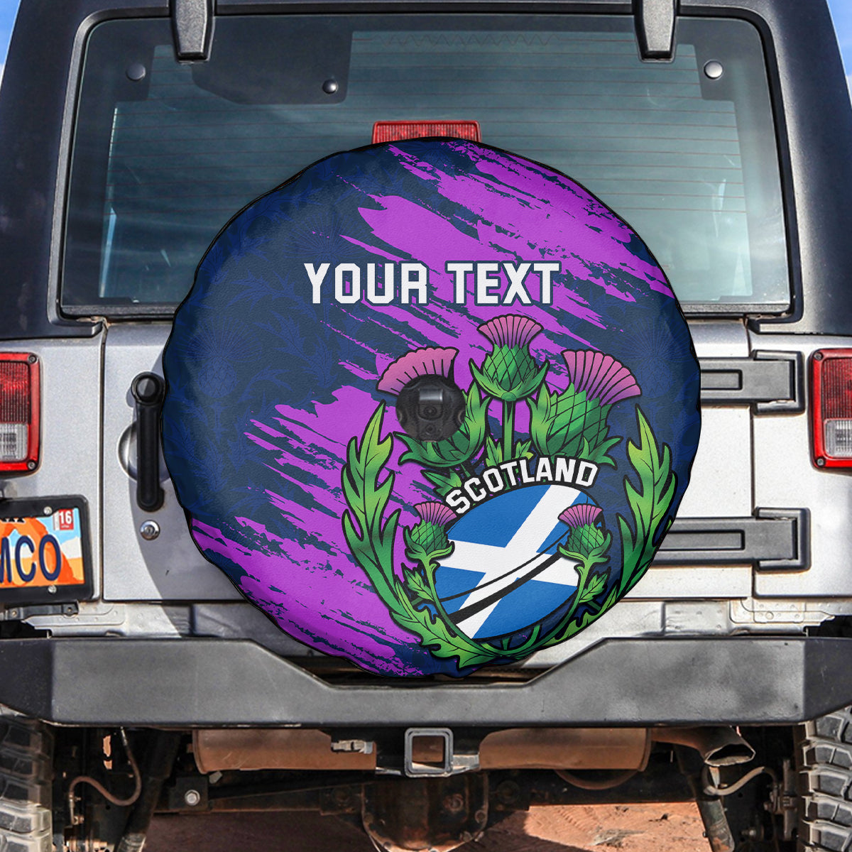 Custom Scotland Rugby Spare Tire Cover 2024 Six Nations Go Scottish Thistle - Wonder Print Shop