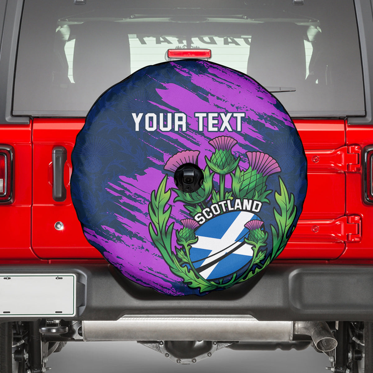 Custom Scotland Rugby Spare Tire Cover 2024 Six Nations Go Scottish Thistle - Wonder Print Shop