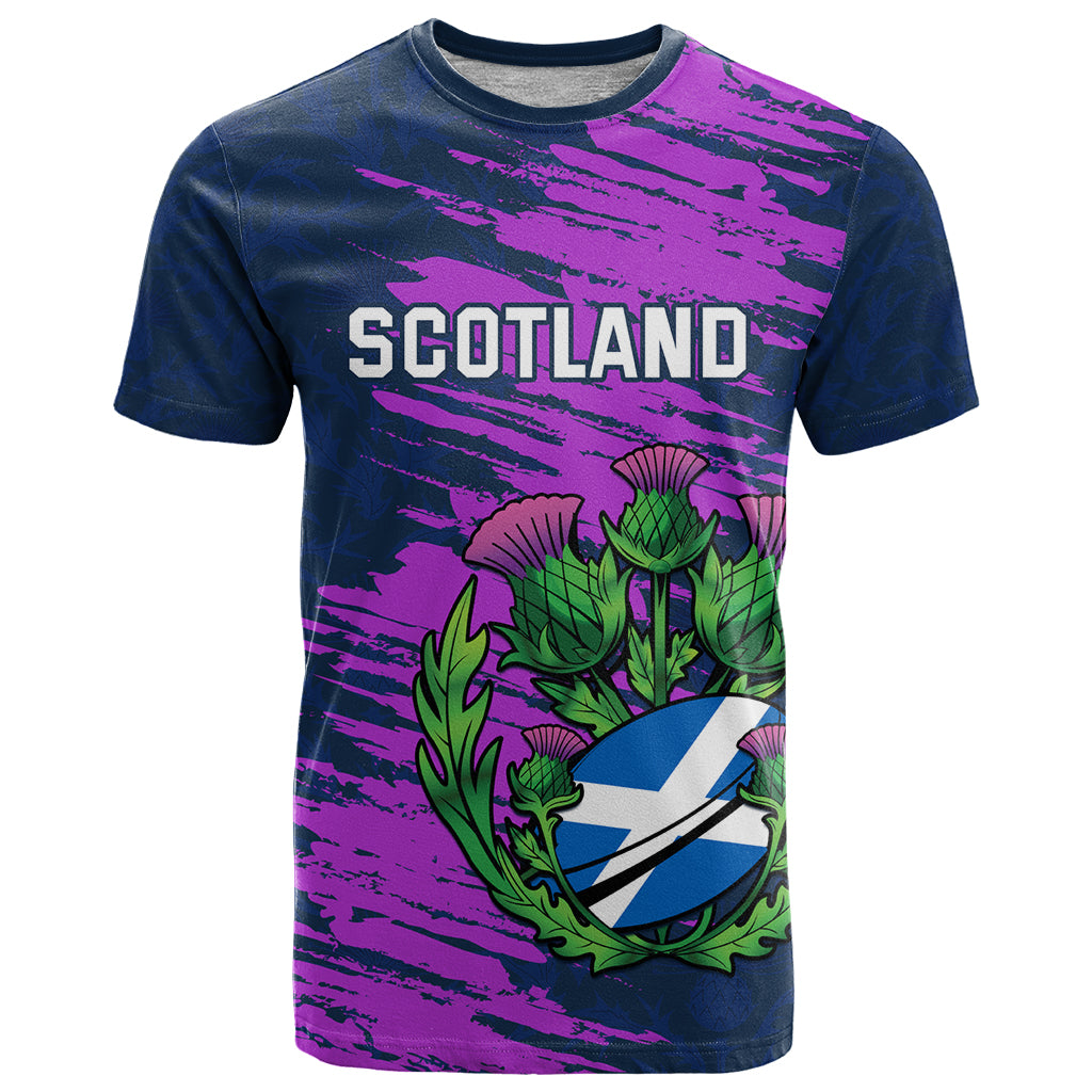 Custom Scotland Rugby T Shirt 2024 Six Nations Go Scottish Thistle - Wonder Print Shop