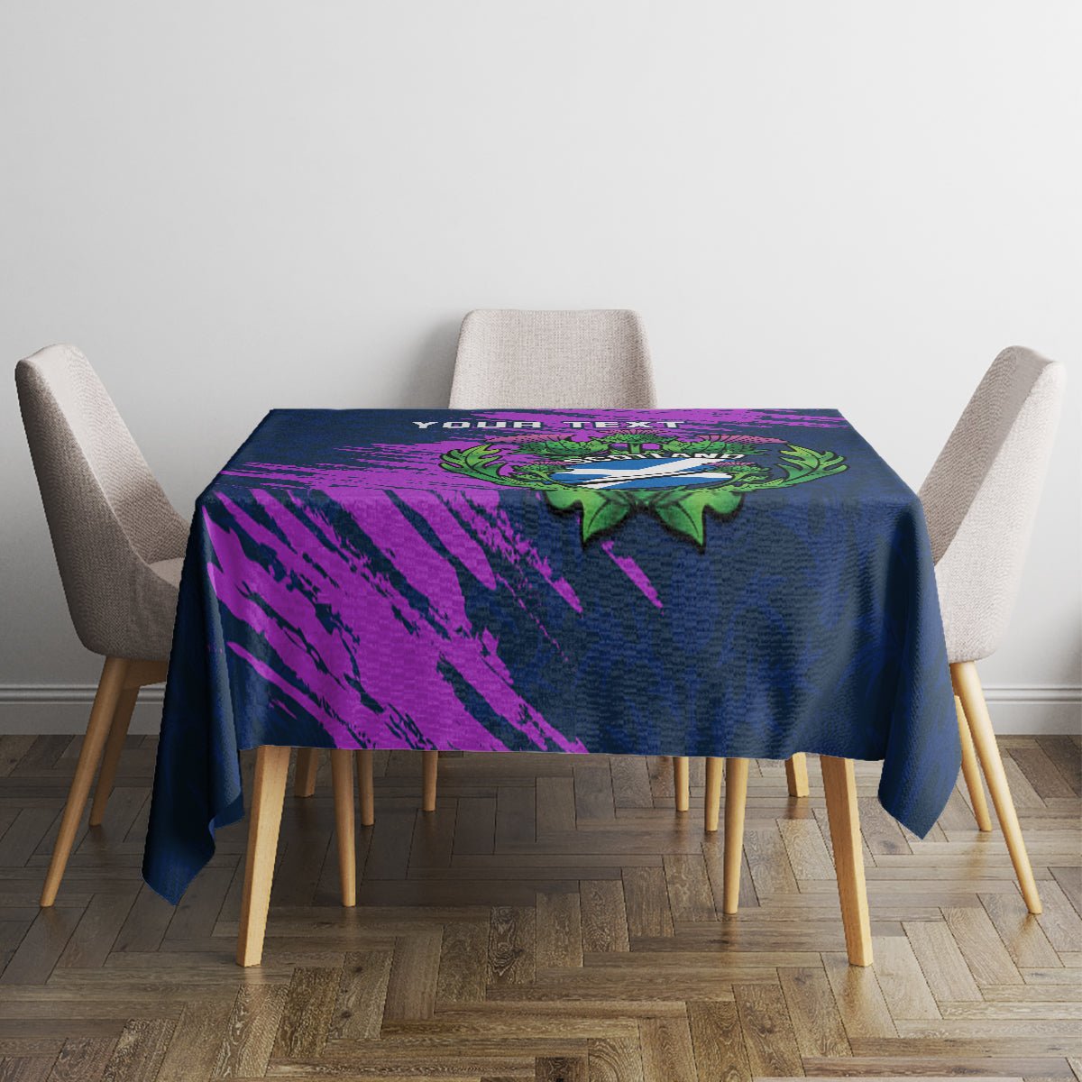 Custom Scotland Rugby Tablecloth 2024 Six Nations Go Scottish Thistle - Wonder Print Shop