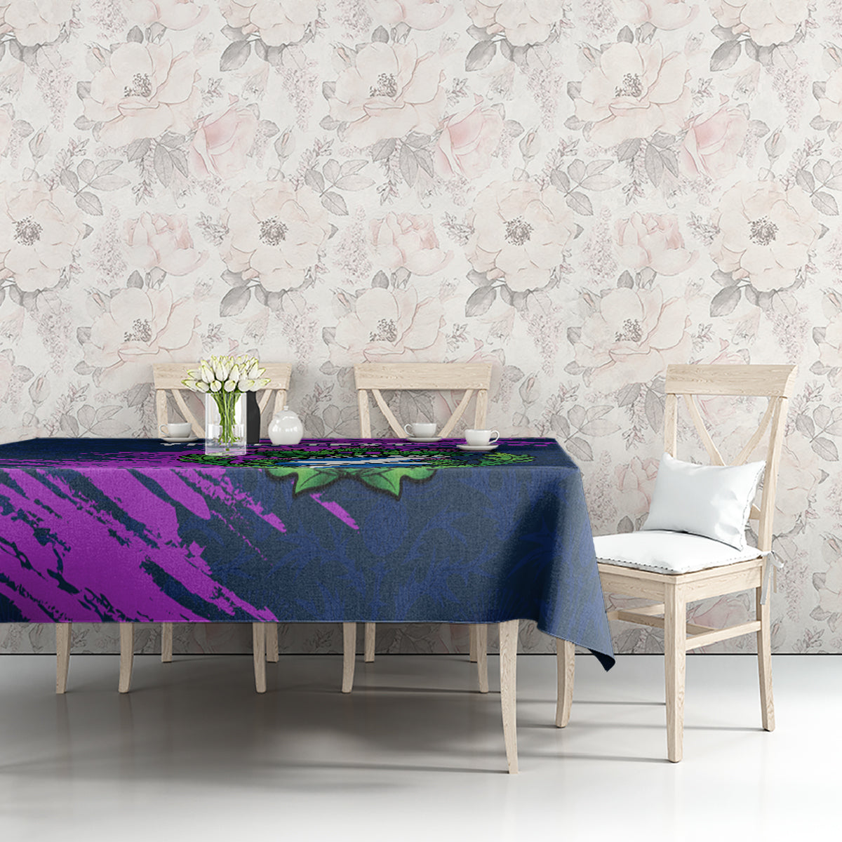 Custom Scotland Rugby Tablecloth 2024 Six Nations Go Scottish Thistle - Wonder Print Shop