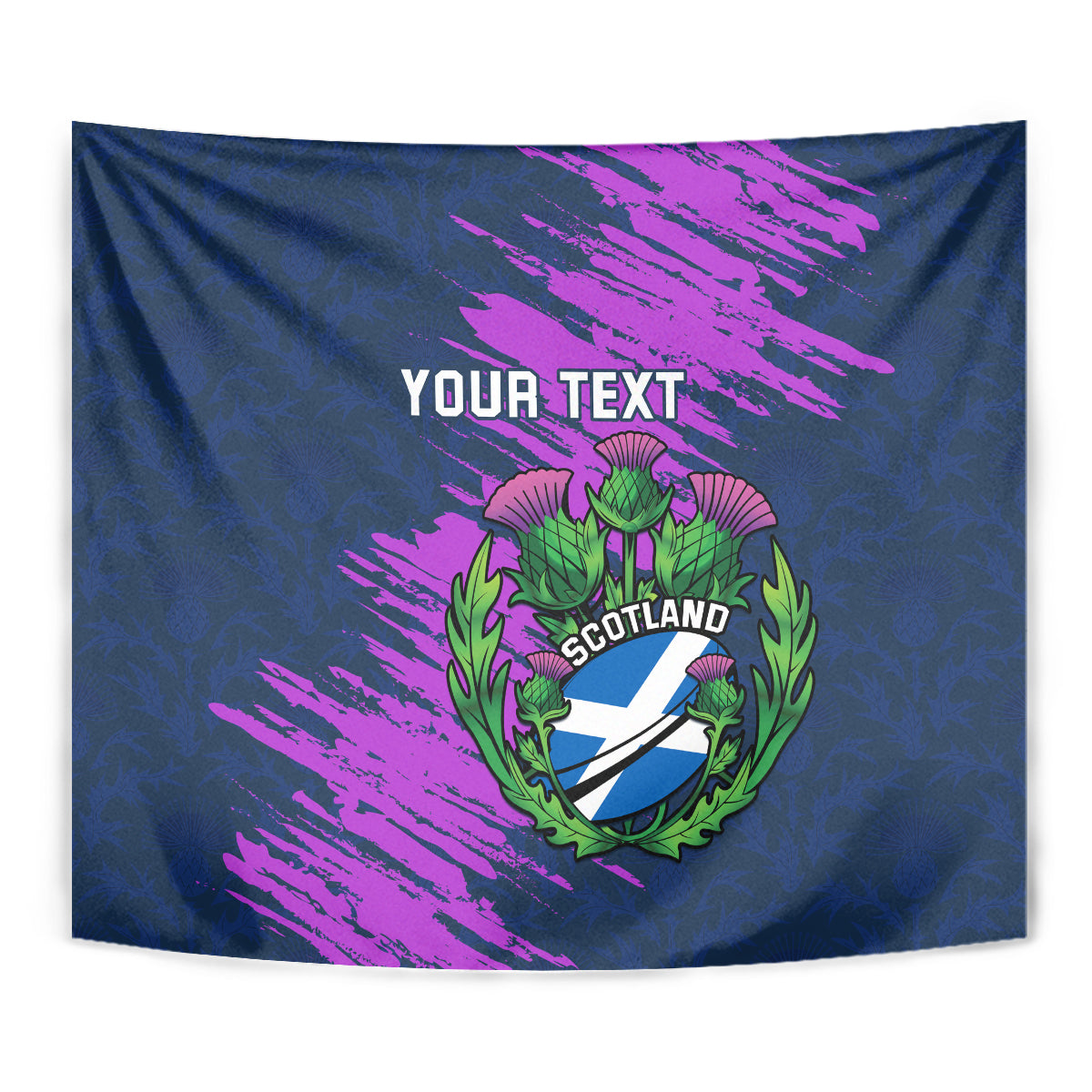 Custom Scotland Rugby Tapestry 2024 Six Nations Go Scottish Thistle - Wonder Print Shop