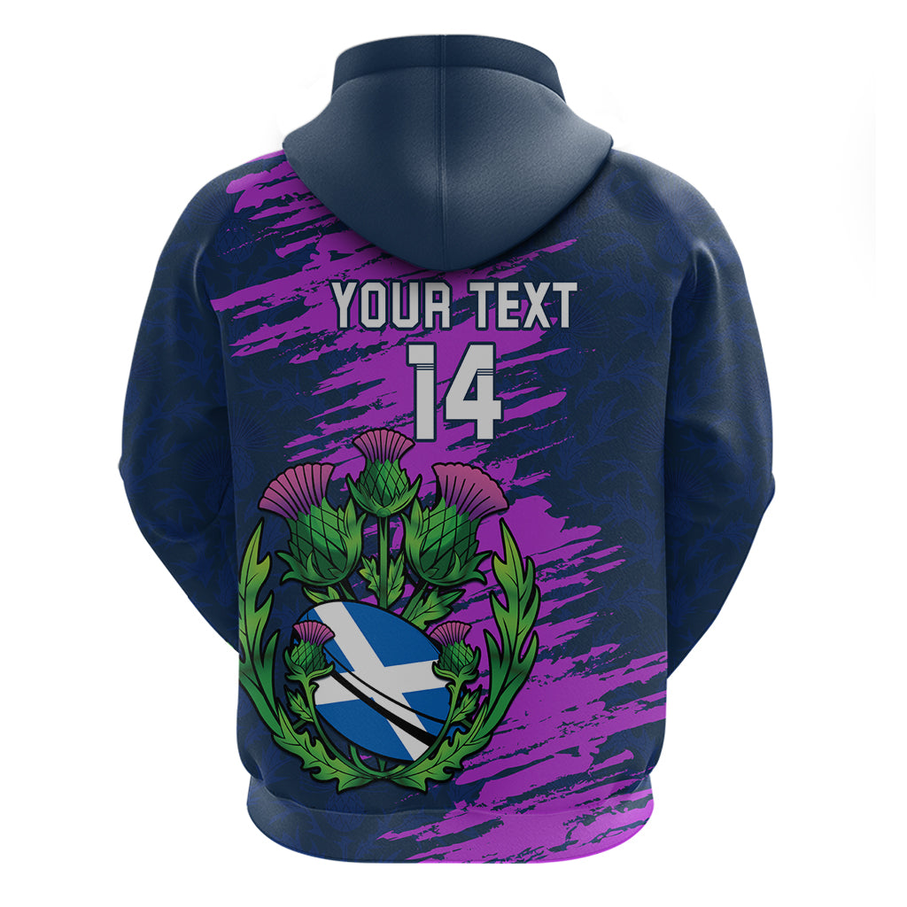 Custom Scotland Rugby Zip Hoodie 2024 Six Nations Go Scottish Thistle - Wonder Print Shop