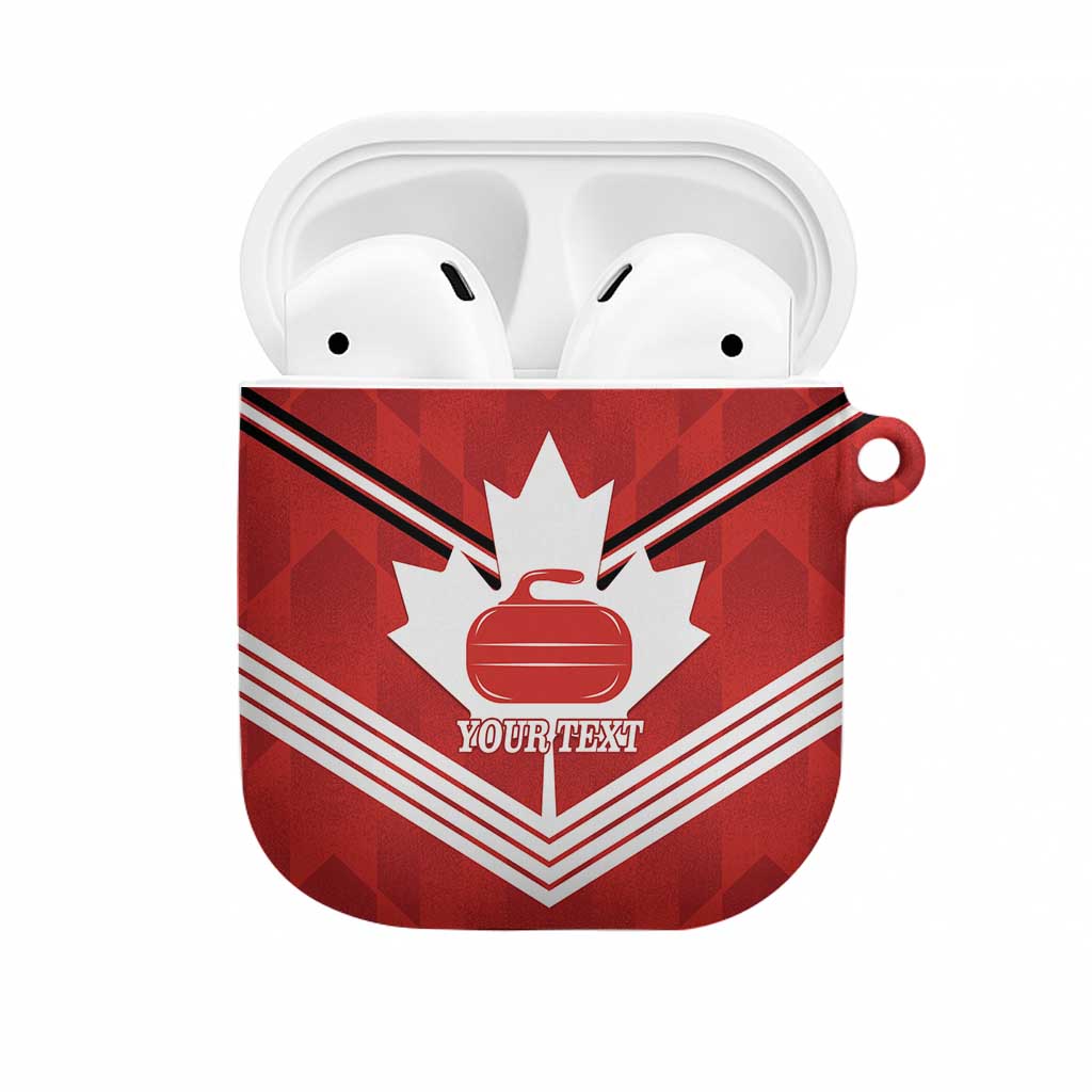 Personalized Canada Curling AirPods Case Maple Leaf Red Version - Wonder Print Shop