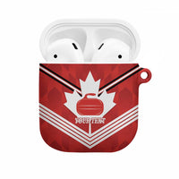 Personalized Canada Curling AirPods Case Maple Leaf Red Version - Wonder Print Shop