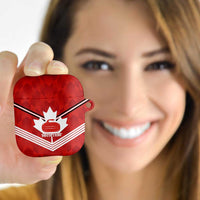 Personalized Canada Curling AirPods Case Maple Leaf Red Version - Wonder Print Shop