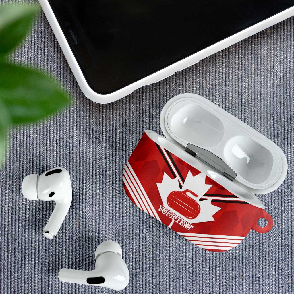Personalized Canada Curling AirPods Case Maple Leaf Red Version - Wonder Print Shop