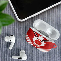 Personalized Canada Curling AirPods Case Maple Leaf Red Version - Wonder Print Shop