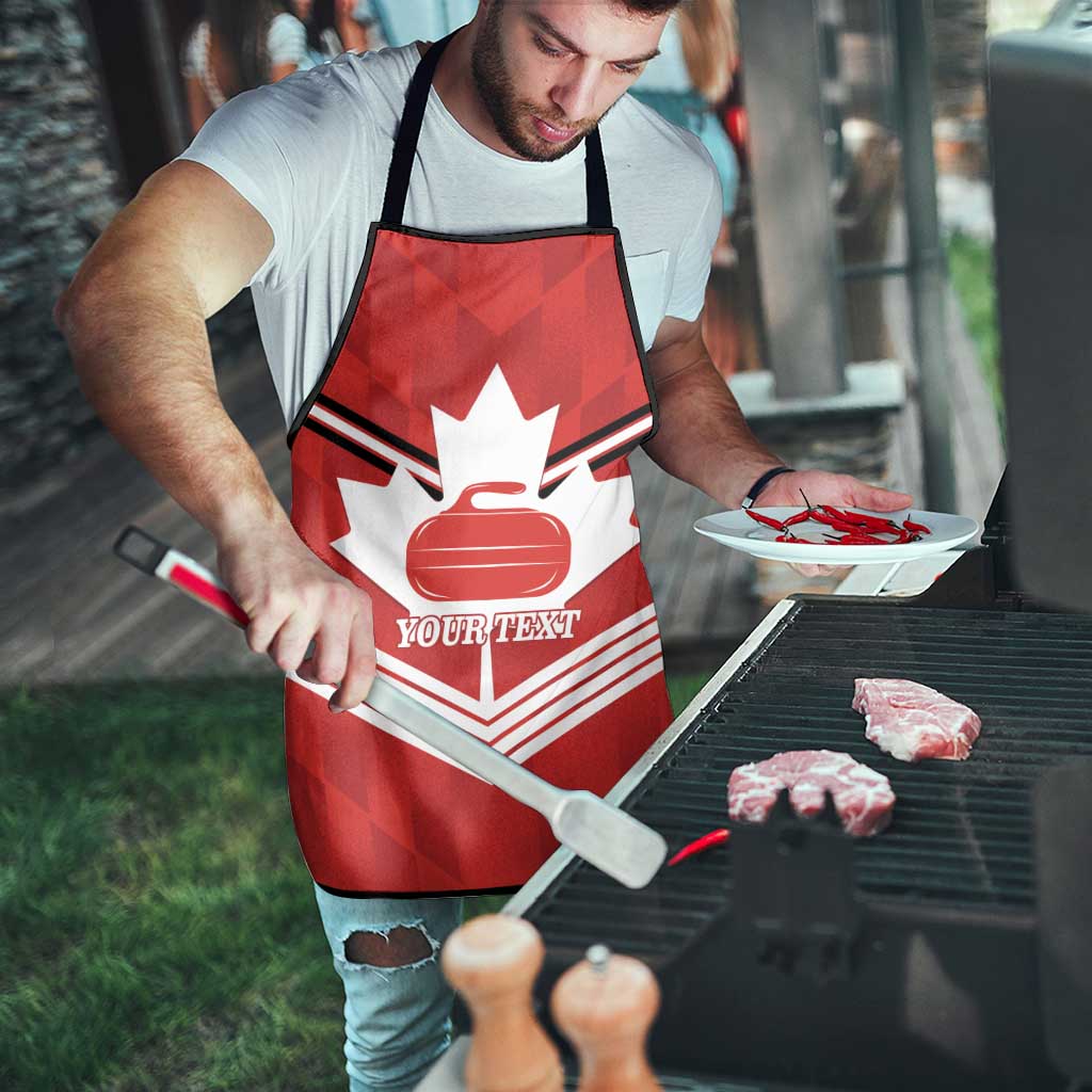 Personalized Canada Curling Apron Maple Leaf Red Version - Wonder Print Shop