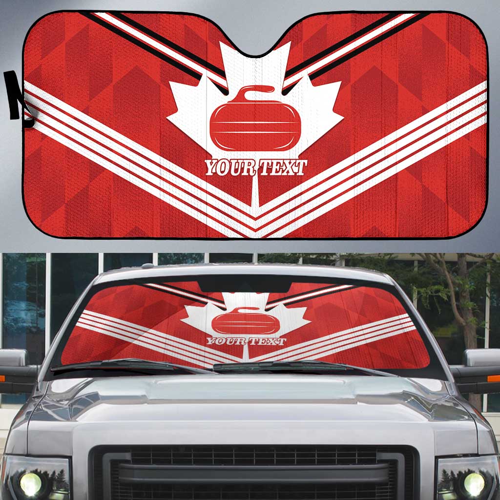 Personalized Canada Curling Auto Sun Shade Maple Leaf Red Version - Wonder Print Shop