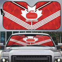 Personalized Canada Curling Auto Sun Shade Maple Leaf Red Version - Wonder Print Shop