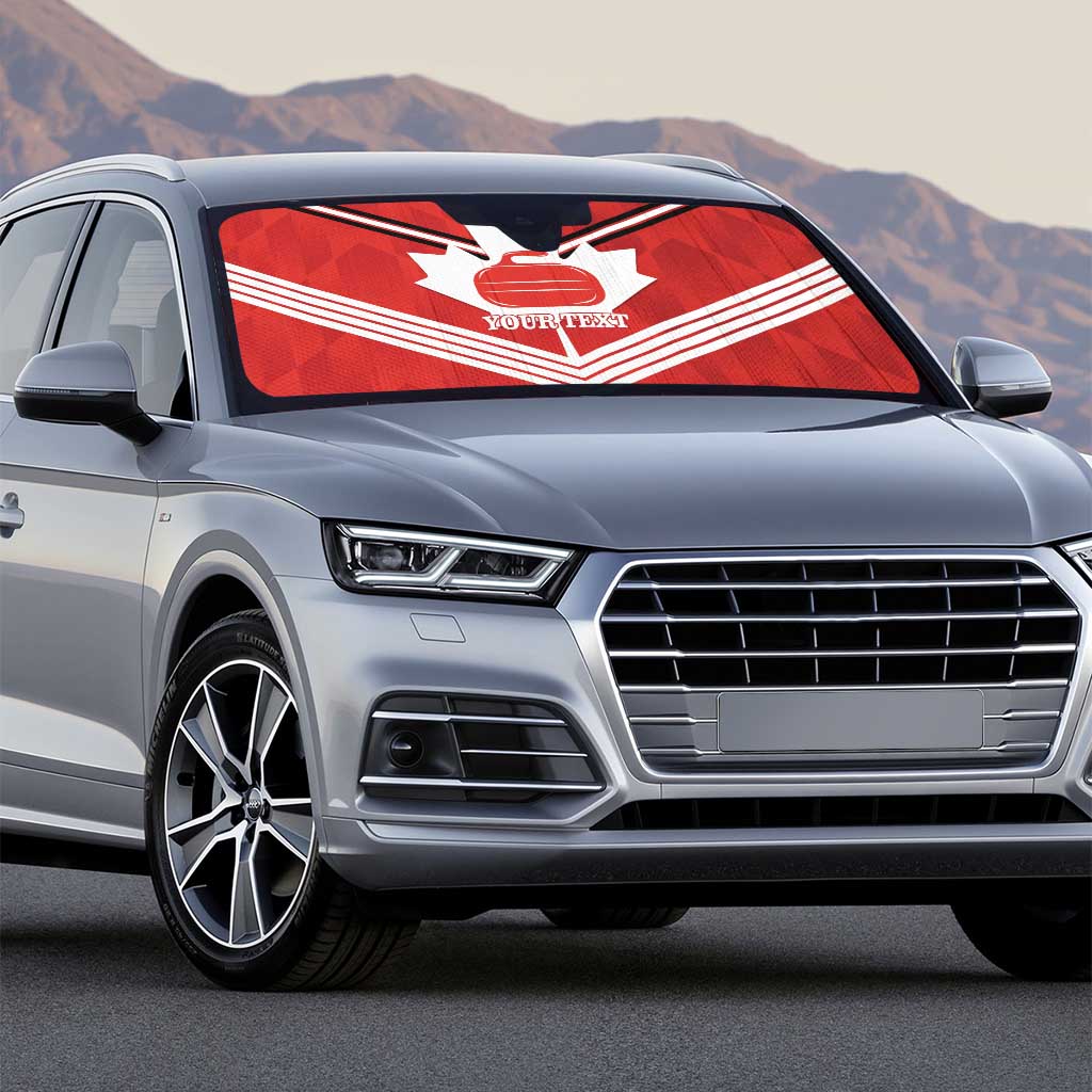Personalized Canada Curling Auto Sun Shade Maple Leaf Red Version - Wonder Print Shop