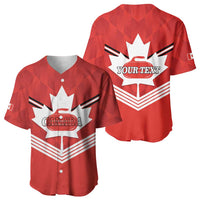 Personalized Canada Curling Baseball Jersey Maple Leaf Red Version - Wonder Print Shop