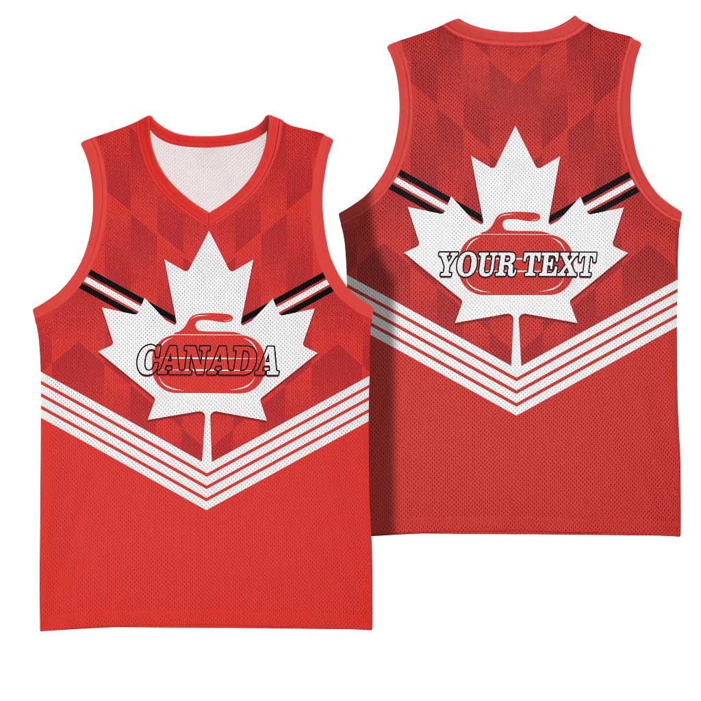 Personalized Canada Curling Basketball Jersey Maple Leaf Red Version - Wonder Print Shop