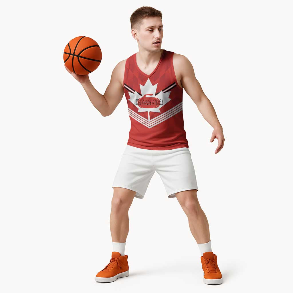 Personalized Canada Curling Basketball Jersey Maple Leaf Red Version - Wonder Print Shop