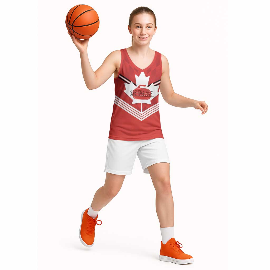 Personalized Canada Curling Basketball Jersey Maple Leaf Red Version - Wonder Print Shop