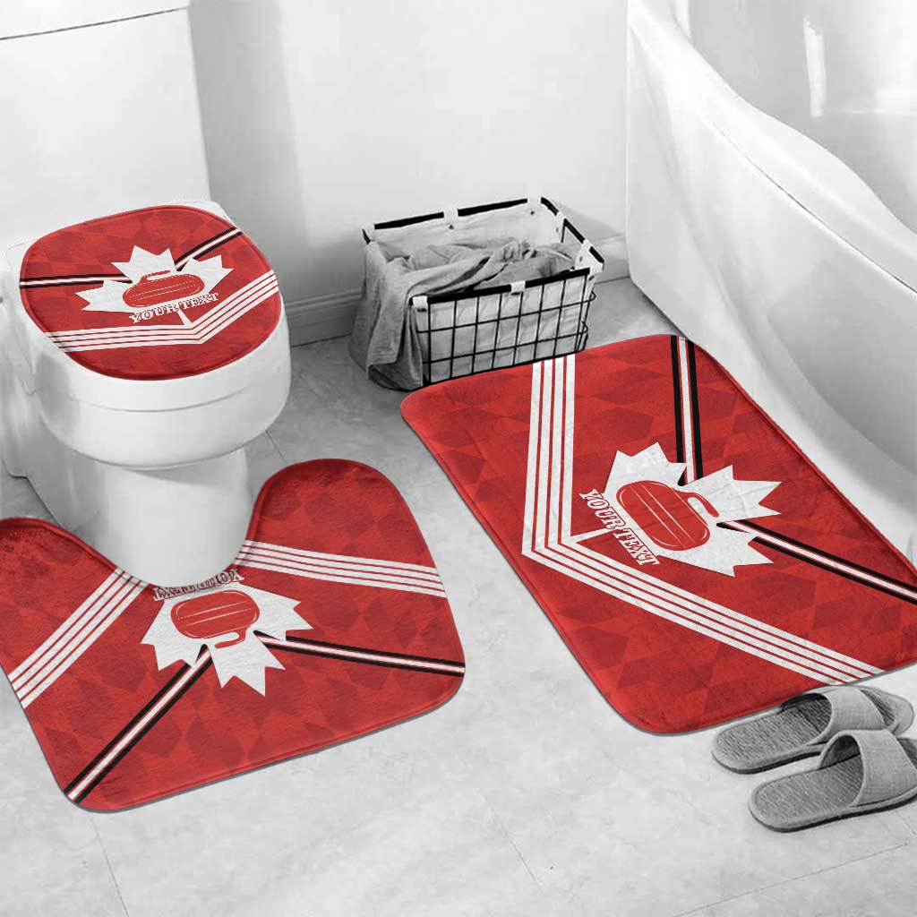 Personalized Canada Curling Bathroom Set Maple Leaf Red Version - Wonder Print Shop