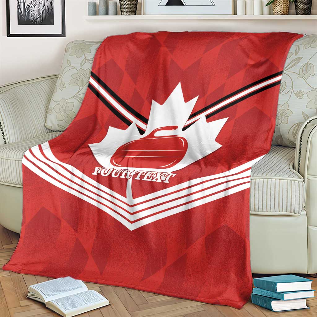 Personalized Canada Curling Blanket Maple Leaf Red Version - Wonder Print Shop