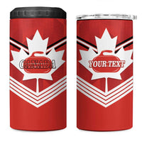 Personalized Canada Curling 4 in 1 Can Cooler Tumbler Maple Leaf Red Version - Wonder Print Shop