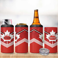 Personalized Canada Curling 4 in 1 Can Cooler Tumbler Maple Leaf Red Version - Wonder Print Shop