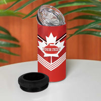 Personalized Canada Curling 4 in 1 Can Cooler Tumbler Maple Leaf Red Version - Wonder Print Shop