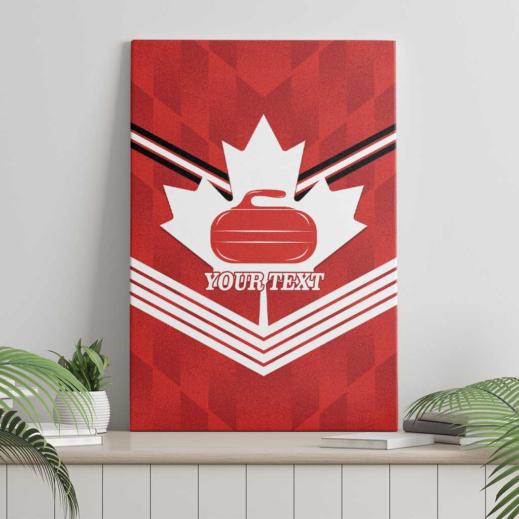 Personalized Canada Curling Canvas Wall Art Maple Leaf Red Version - Wonder Print Shop