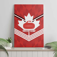 Personalized Canada Curling Canvas Wall Art Maple Leaf Red Version - Wonder Print Shop
