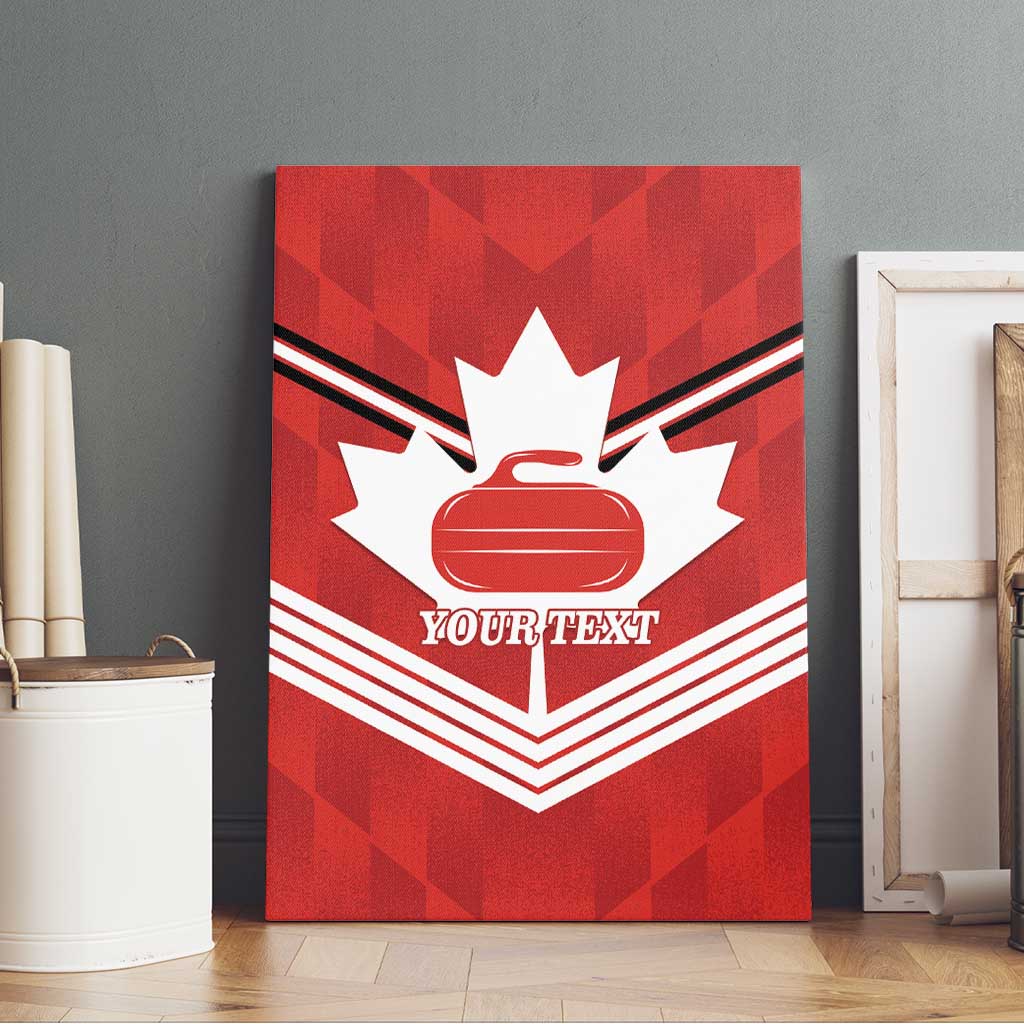 Personalized Canada Curling Canvas Wall Art Maple Leaf Red Version - Wonder Print Shop