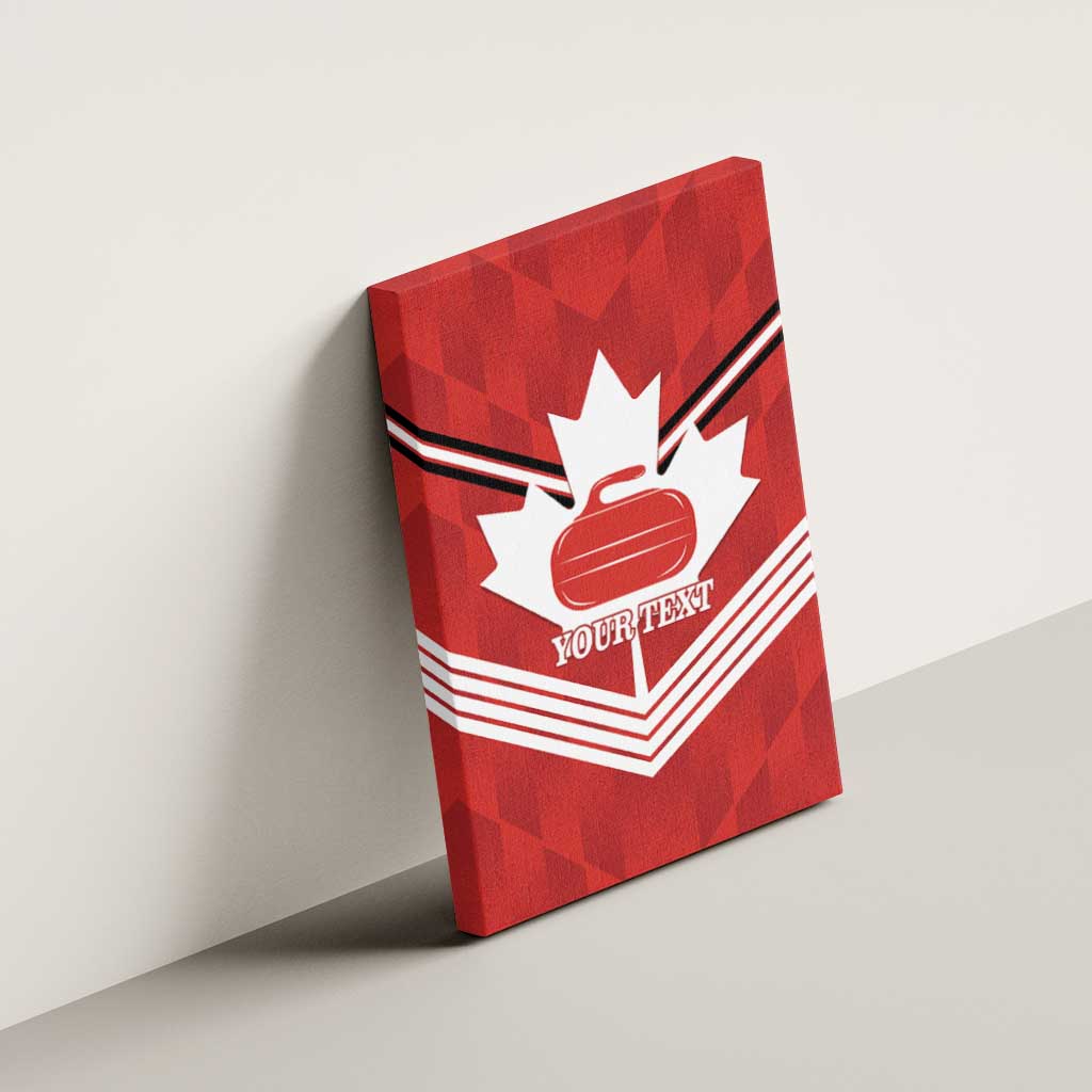 Personalized Canada Curling Canvas Wall Art Maple Leaf Red Version - Wonder Print Shop