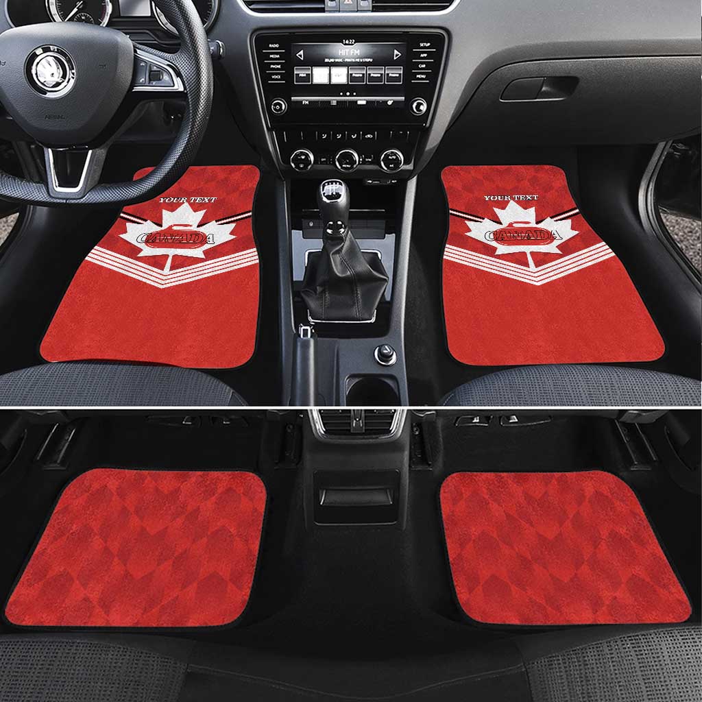 Personalized Canada Curling Car Mats Maple Leaf Red Version - Wonder Print Shop