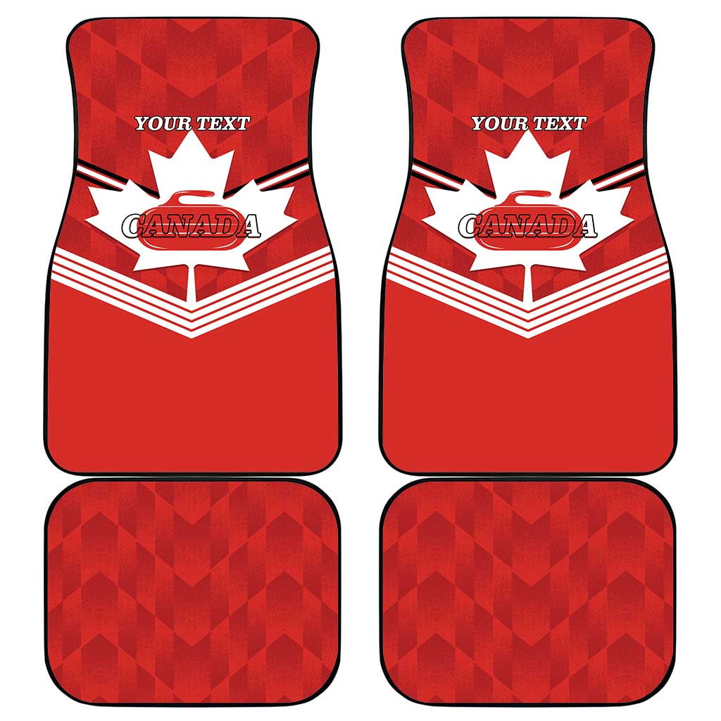 Personalized Canada Curling Car Mats Maple Leaf Red Version - Wonder Print Shop