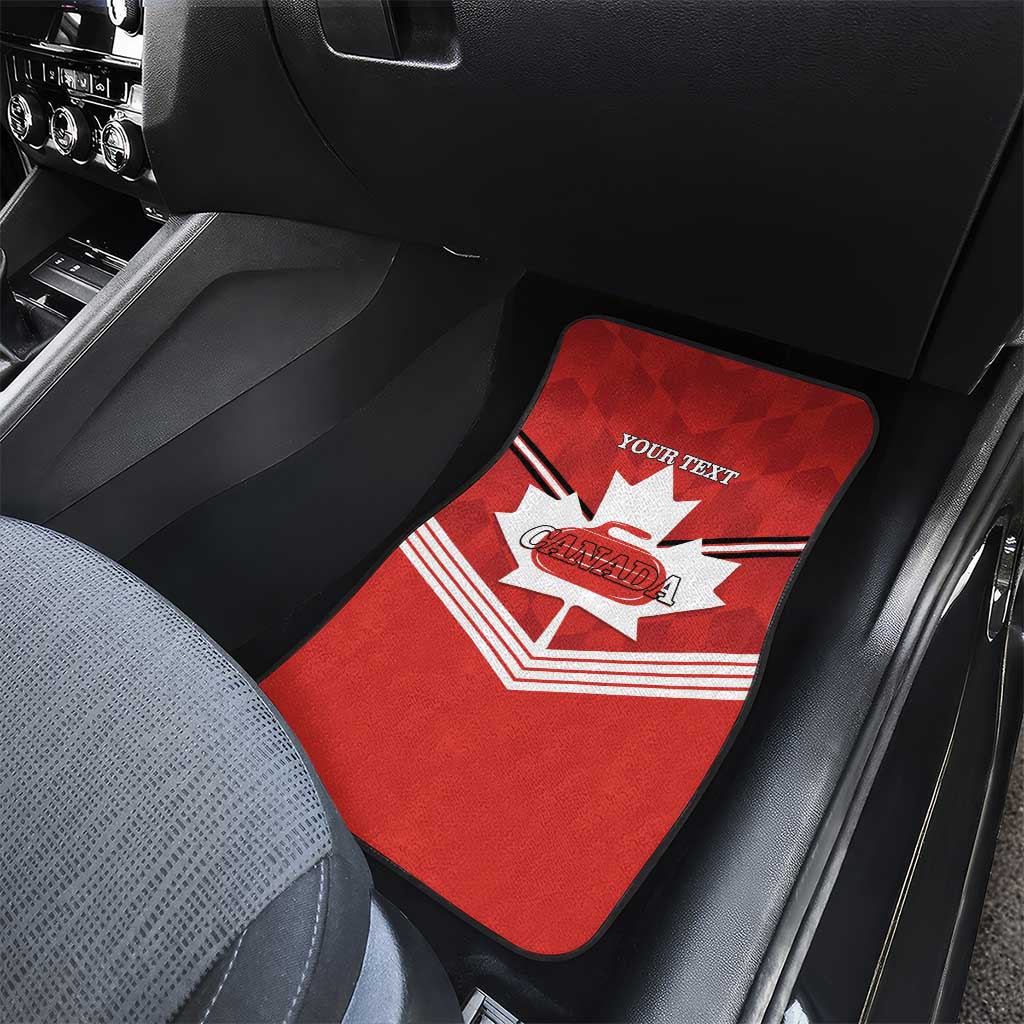 Personalized Canada Curling Car Mats Maple Leaf Red Version - Wonder Print Shop