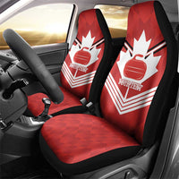 Personalized Canada Curling Car Seat Cover Maple Leaf Red Version - Wonder Print Shop