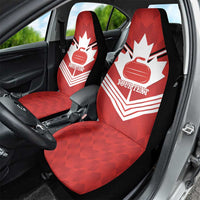 Personalized Canada Curling Car Seat Cover Maple Leaf Red Version - Wonder Print Shop