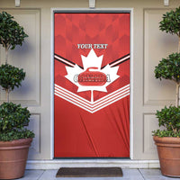 Personalized Canada Curling Door Cover Maple Leaf Red Version - Wonder Print Shop