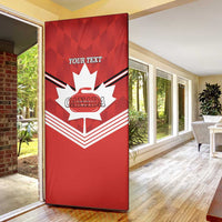 Personalized Canada Curling Door Cover Maple Leaf Red Version - Wonder Print Shop