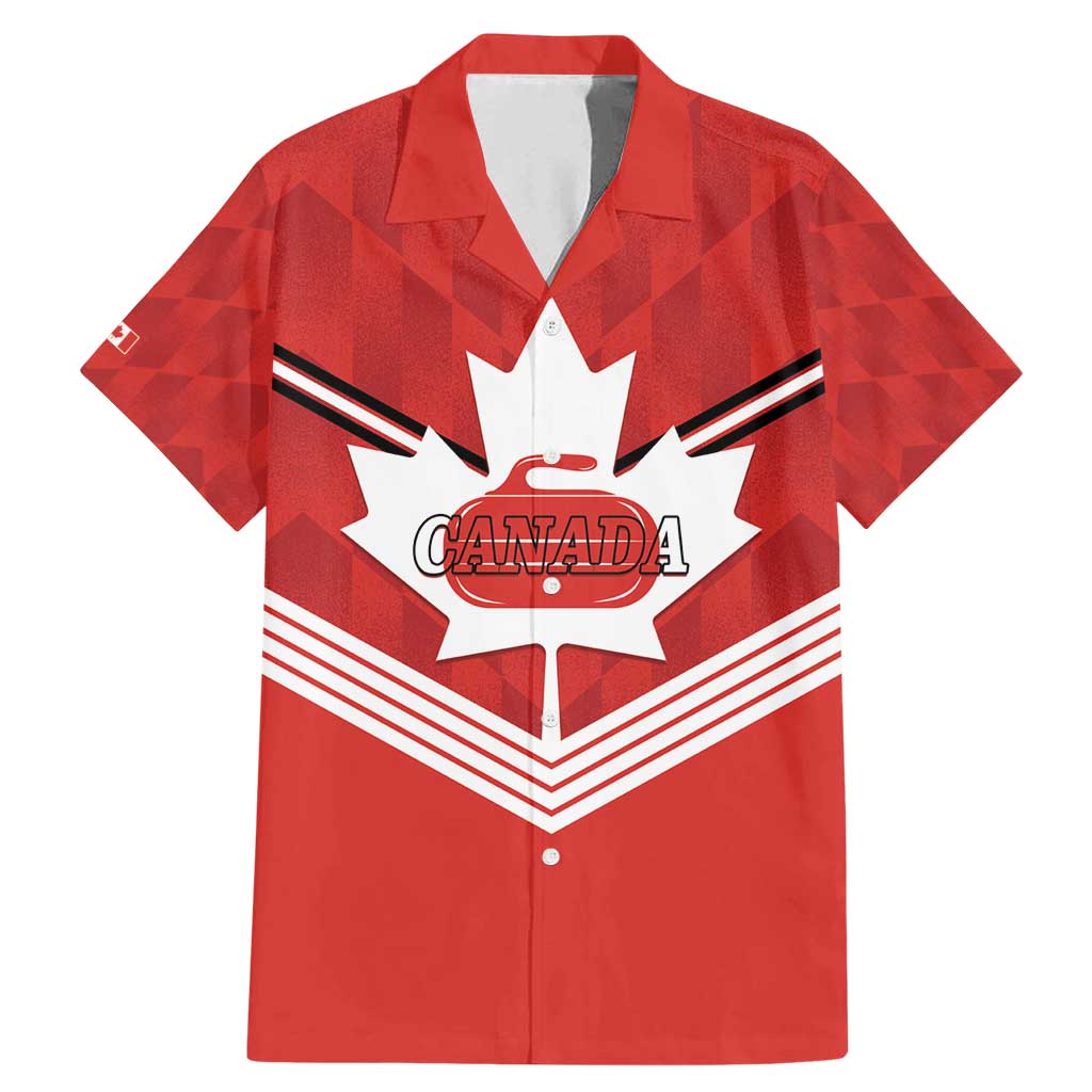 Personalized Canada Curling Family Matching Mermaid Dress and Hawaiian Shirt Maple Leaf Red Version - Wonder Print Shop