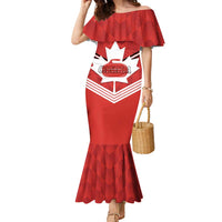 Personalized Canada Curling Family Matching Mermaid Dress and Hawaiian Shirt Maple Leaf Red Version - Wonder Print Shop