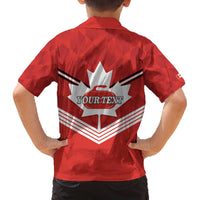 Personalized Canada Curling Family Matching Off The Shoulder Long Sleeve Dress and Hawaiian Shirt Maple Leaf Red Version - Wonder Print Shop