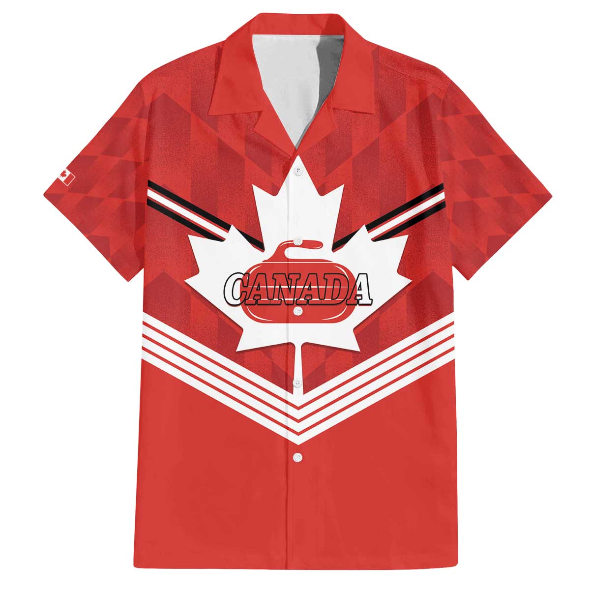 Personalized Canada Curling Family Matching Off The Shoulder Long Sleeve Dress and Hawaiian Shirt Maple Leaf Red Version - Wonder Print Shop