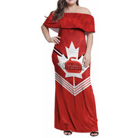 Personalized Canada Curling Family Matching Off Shoulder Maxi Dress and Hawaiian Shirt Maple Leaf Red Version - Wonder Print Shop