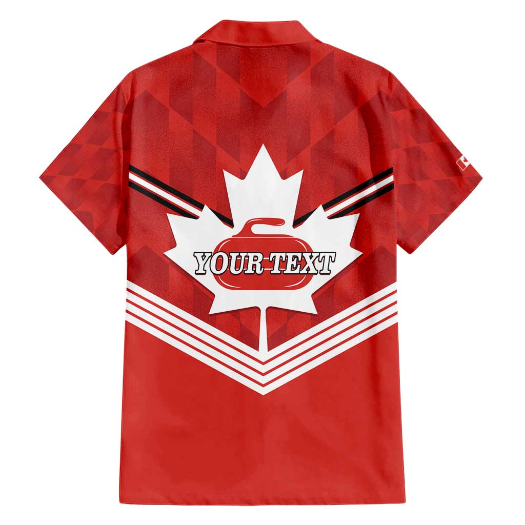 Personalized Canada Curling Family Matching Short Sleeve Bodycon Dress and Hawaiian Shirt Maple Leaf Red Version - Wonder Print Shop