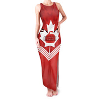 Personalized Canada Curling Family Matching Tank Maxi Dress and Hawaiian Shirt Maple Leaf Red Version - Wonder Print Shop