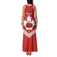 Personalized Canada Curling Family Matching Tank Maxi Dress and Hawaiian Shirt Maple Leaf Red Version - Wonder Print Shop