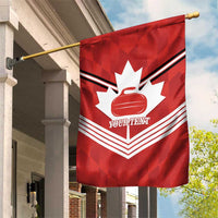 Personalized Canada Curling Garden Flag Maple Leaf Red Version - Wonder Print Shop