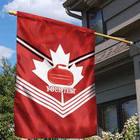 Personalized Canada Curling Garden Flag Maple Leaf Red Version - Wonder Print Shop
